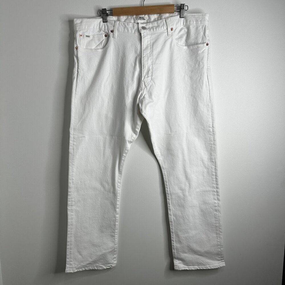 Polo Ralph Lauren Jeans Mens 40x30‎ White Varick Slim Straight Denim Pants RL